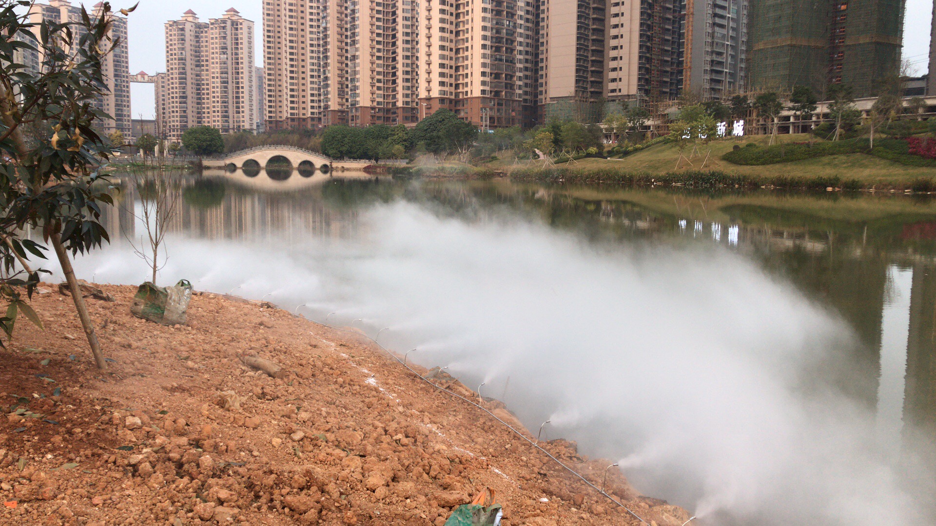坐标横县市政河道景观喷雾系统安装
